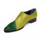 Duca Di Matiste "Veroli" Green/Olive Genuine Italian Calf Leather Crocodile Dress Shoes.